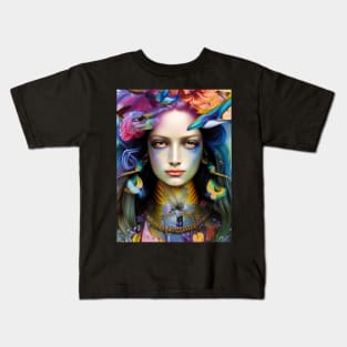 Hecate Goddess of Magic and Witchcraft by Ziola Rosa Pretty Flowers Spellbinding Girl Pagan Witch Kids T-Shirt